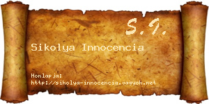 Sikolya Innocencia névjegykártya